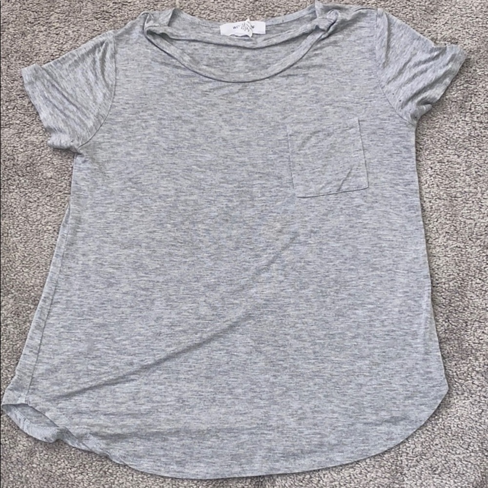 Gray T-Shirt with Built in Choker